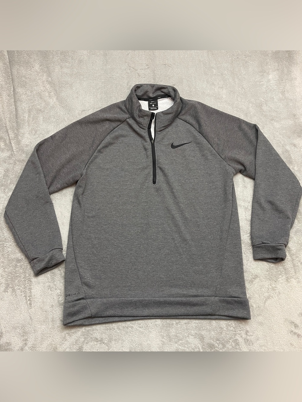 Nike Mens Dry Quarter Zip Fleece Shirt Gray 860477-071 Size Large